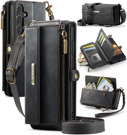 CaseMe C39 RFID Blocking Zipper Wallet Leather Phone Case with Crossbody Strap, For Galaxy S26 FE 5G, For Samsung Galaxy S26+ 5G, For Samsung Galaxy S26 Ultra 5G, For Samsung Galaxy S26 5G, For Samsung Galaxy A57 5G, For Samsung Galaxy S25 FE 5G       ...