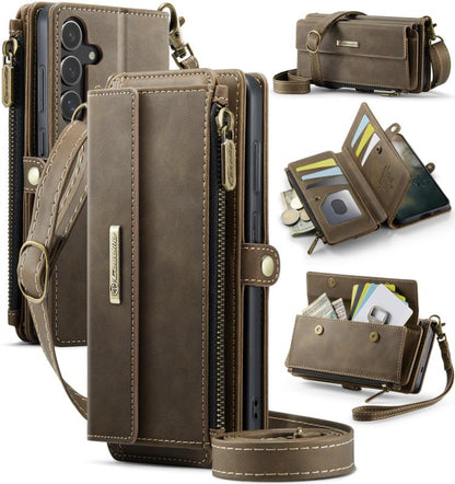 CaseMe C39 RFID Blocking Zipper Wallet Leather Phone Case with Crossbody Strap, For Galaxy S26 FE 5G, For Samsung Galaxy S26+ 5G, For Samsung Galaxy S26 Ultra 5G, For Samsung Galaxy S26 5G, For Samsung Galaxy A57 5G, For Samsung Galaxy S25 FE 5G       ...