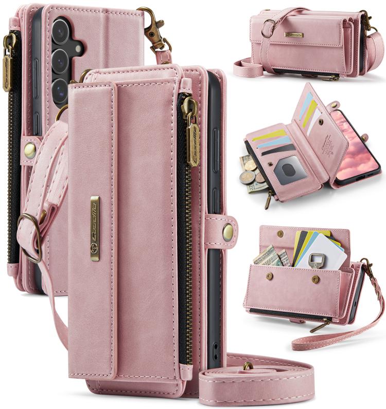 CaseMe C39 RFID Blocking Zipper Wallet Leather Phone Case with Crossbody Strap, For Galaxy S26 FE 5G, For Samsung Galaxy S26+ 5G, For Samsung Galaxy S26 Ultra 5G, For Samsung Galaxy S26 5G, For Samsung Galaxy A57 5G, For Samsung Galaxy S25 FE 5G       ...
