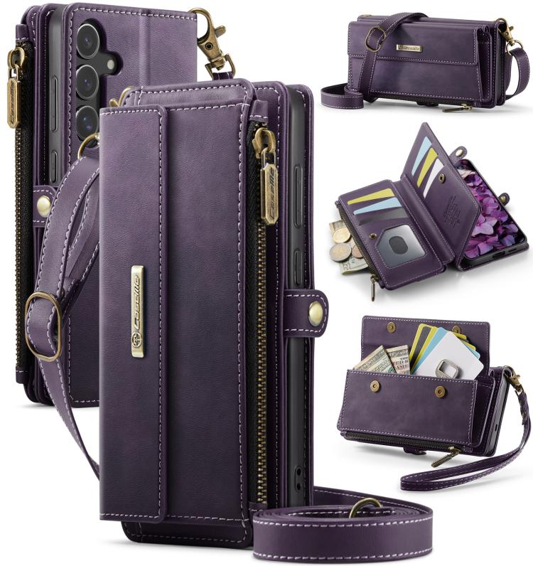 CaseMe C39 RFID Blocking Zipper Wallet Leather Phone Case with Crossbody Strap, For Galaxy S26 FE 5G, For Samsung Galaxy S26+ 5G, For Samsung Galaxy S26 Ultra 5G, For Samsung Galaxy S26 5G, For Samsung Galaxy A57 5G, For Samsung Galaxy S25 FE 5G       ...