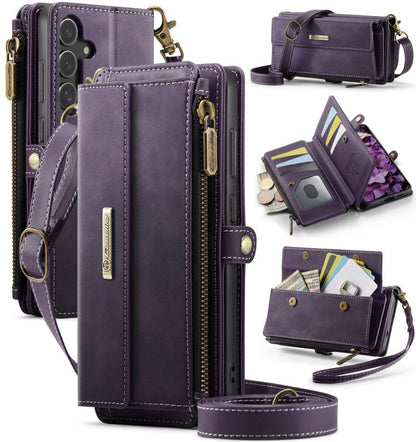 CaseMe C39 RFID Blocking Zipper Wallet Leather Phone Case with Crossbody Strap, For Galaxy S26 FE 5G, For Samsung Galaxy S26+ 5G, For Samsung Galaxy S26 Ultra 5G, For Samsung Galaxy S26 5G, For Samsung Galaxy A57 5G, For Samsung Galaxy S25 FE 5G       ...