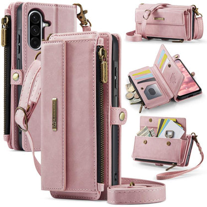 CaseMe C39 RFID Blocking Zipper Wallet Leather Phone Case with Crossbody Strap, For Samsung Galaxy S20 FE 5G, For Samsung Galaxy S20 Ultra 5G, For Samsung Galaxy S20+ 5G, For Samsung Galaxy S20 5G, For Samsung Galaxy A17, For Samsung Galaxy S25 / S24 5...