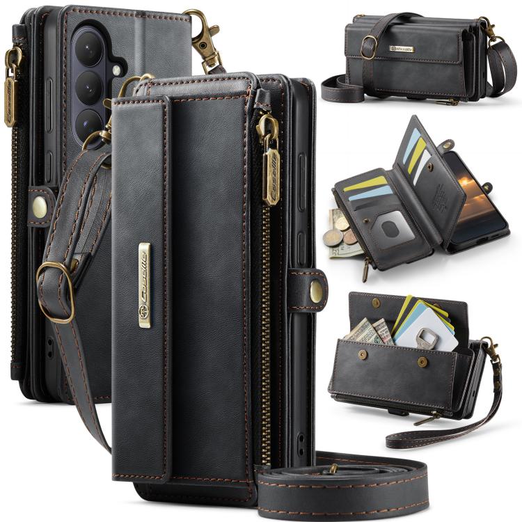 CaseMe C39 RFID Blocking Zipper Wallet Leather Phone Case with Crossbody Strap, For Galaxy S26 FE 5G, For Samsung Galaxy S26+ 5G, For Samsung Galaxy S26 Ultra 5G, For Samsung Galaxy S26 5G, For Samsung Galaxy A57 5G, For Samsung Galaxy S25 FE 5G       ...
