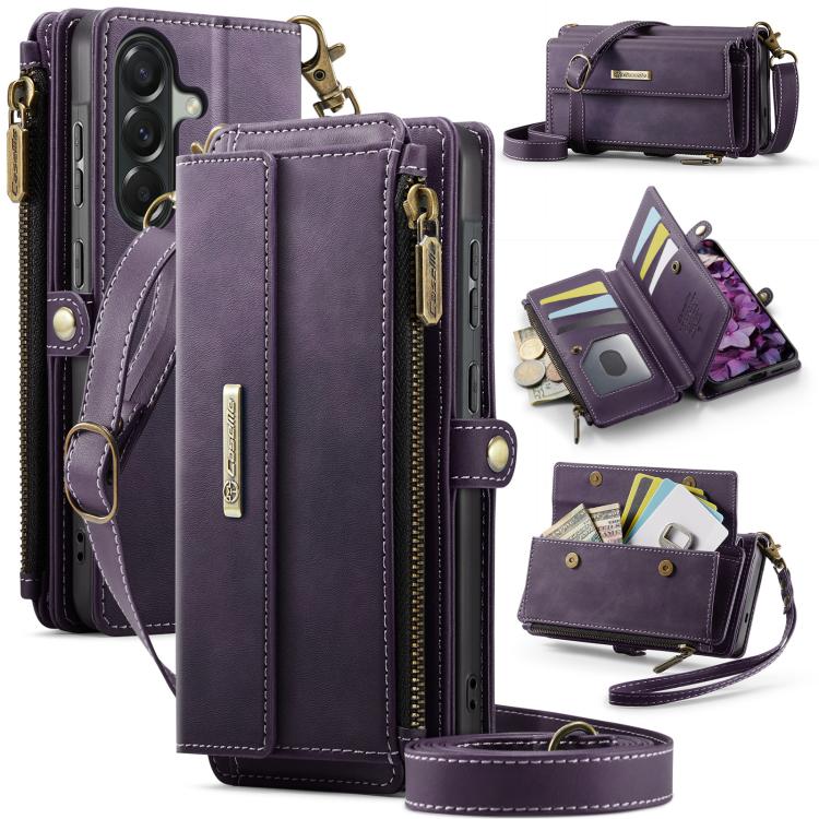 CaseMe C39 RFID Blocking Zipper Wallet Leather Phone Case with Crossbody Strap, For Galaxy S26 FE 5G, For Samsung Galaxy S26+ 5G, For Samsung Galaxy S26 Ultra 5G, For Samsung Galaxy S26 5G, For Samsung Galaxy A57 5G, For Samsung Galaxy S25 FE 5G       ...