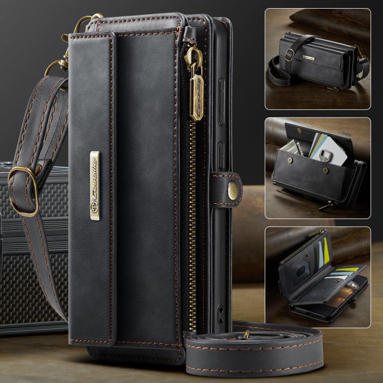 CaseMe C39 RFID Blocking Zipper Wallet Leather Phone Case with Crossbody Strap, For Galaxy S26 FE 5G, For Samsung Galaxy S26+ 5G, For Samsung Galaxy S26 Ultra 5G, For Samsung Galaxy S26 5G, For Samsung Galaxy A57 5G, For Samsung Galaxy S25 FE 5G       ...