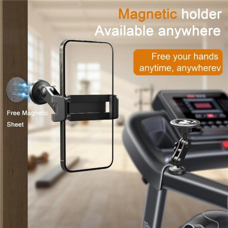 X037 360 Degree Adjustable Magnetic Base Phone Holder for Gym Equipment