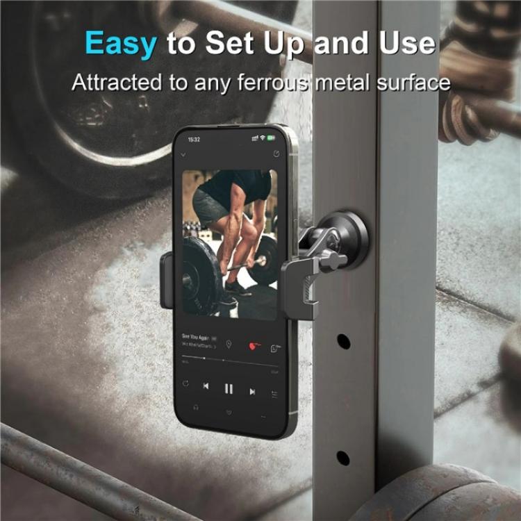 X037 360 Degree Adjustable Magnetic Base Phone Holder for Gym Equipment