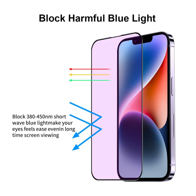 JUNSUNMAY 25pcs Anti-Blue Light Silk Print HD Tempered Glass Film