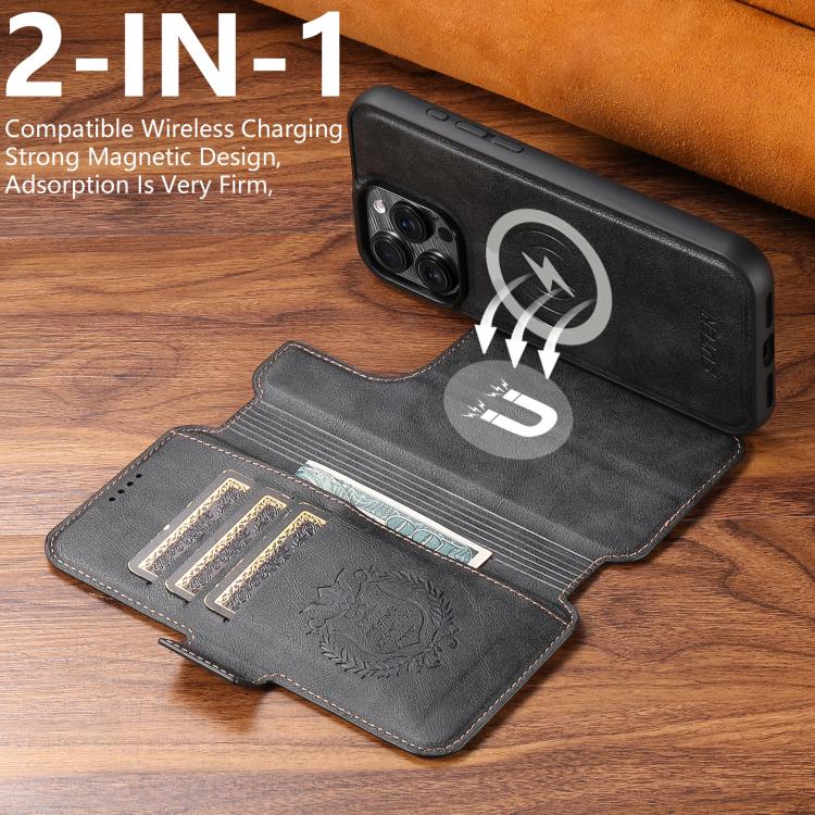 Suteni Q06 2-in-1 Multi-function Detachable Wallet MagSafe Phone Case