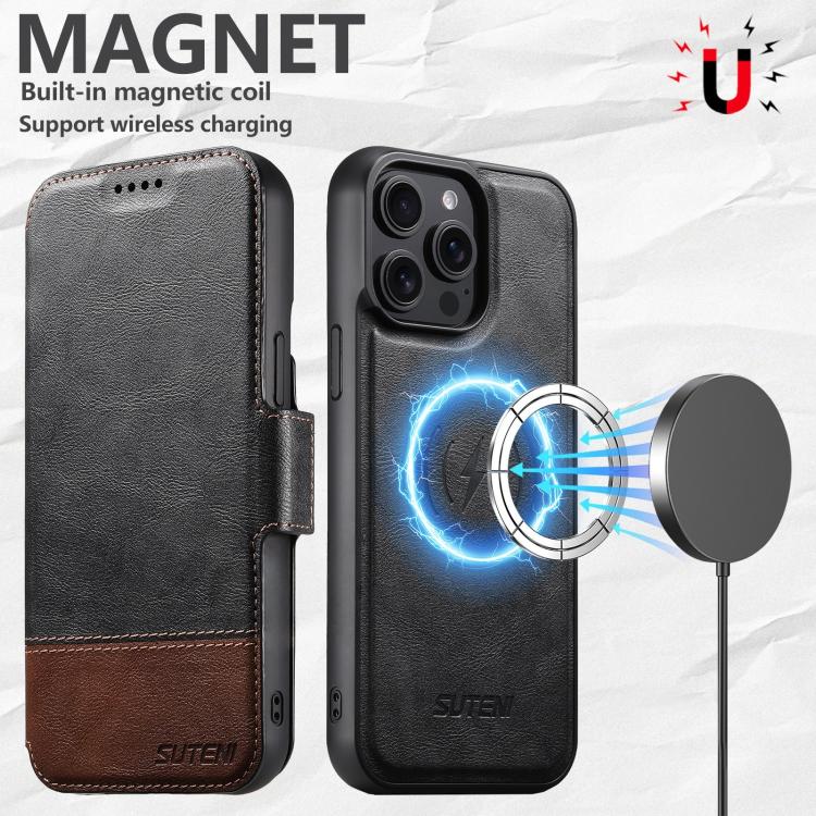 Suteni Q06 2-in-1 Multi-function Detachable Wallet MagSafe Phone Case