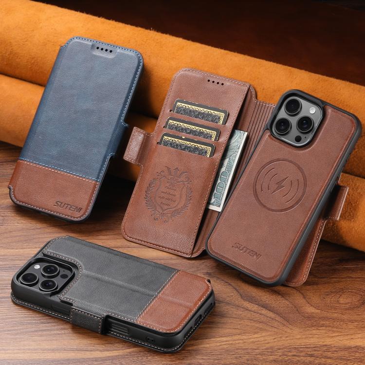 Suteni Q06 2-in-1 Multi-function Detachable Wallet MagSafe Phone Case