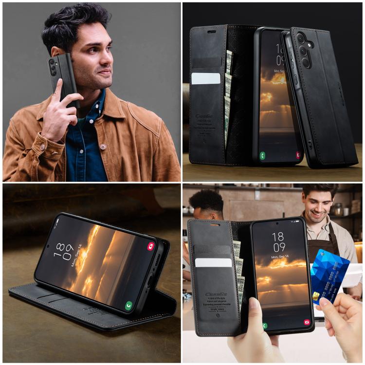 CaseMe 033 Calf Leather Lining Microfibre RFID Blocking Phone Case, For Samsung Galaxy A35 5G, For Samsung Galaxy S24 Ultra 5G, For Samsung Galaxy A15, For Samsung Galaxy A25, For Samsung Galaxy S23 FE 5G, For Samsung Galaxy A24 4G                     ...