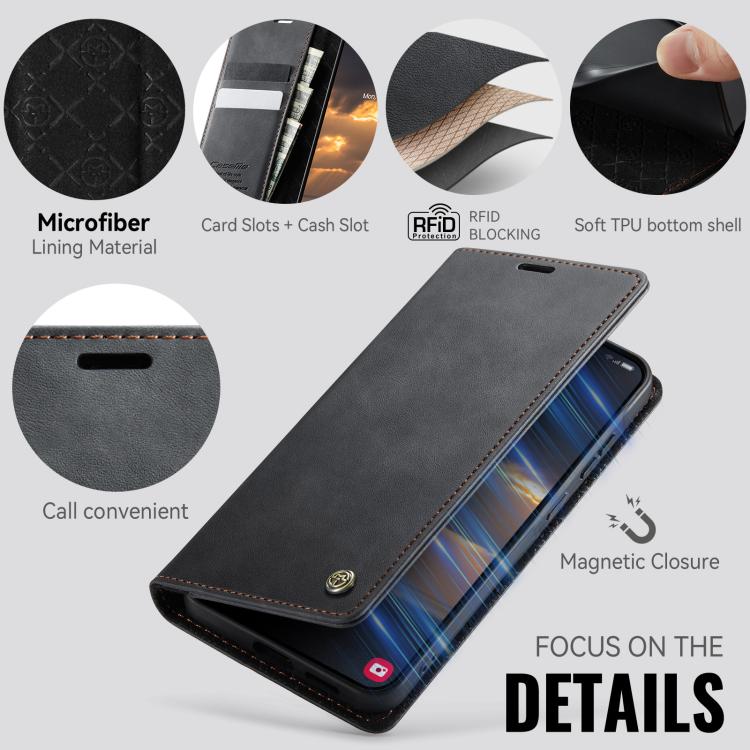 CaseMe 033 Calf Leather Lining Microfibre RFID Blocking Phone Case, For Samsung Galaxy A35 5G, For Samsung Galaxy S24 Ultra 5G, For Samsung Galaxy A15, For Samsung Galaxy A25, For Samsung Galaxy S23 FE 5G, For Samsung Galaxy A24 4G                     ...