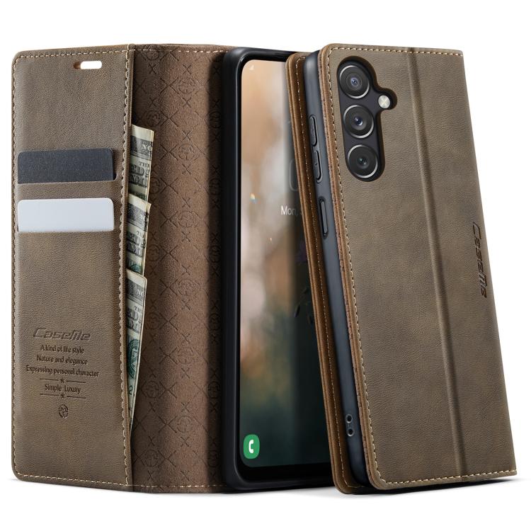CaseMe 033 Calf Leather Lining Microfibre RFID Blocking Phone Case, For Samsung Galaxy A35 5G, For Samsung Galaxy S24 Ultra 5G, For Samsung Galaxy A15, For Samsung Galaxy A25, For Samsung Galaxy S23 FE 5G, For Samsung Galaxy A24 4G                     ...