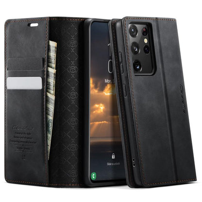 CaseMe 033 Calf Leather Lining Microfibre RFID Blocking Phone Case, For Samsung Galaxy S22 5G, For Samsung Galaxy S21 FE 5G, For Samsung Galaxy S21 5G, For Samsung Galaxy S21+ 5G, For Samsung Galaxy S21 Ultra 5G, For Samsung Galaxy Note20 Ultra        ...