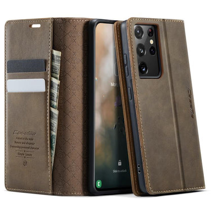 CaseMe 033 Calf Leather Lining Microfibre RFID Blocking Phone Case, For Samsung Galaxy S22 5G, For Samsung Galaxy S21 FE 5G, For Samsung Galaxy S21 5G, For Samsung Galaxy S21+ 5G, For Samsung Galaxy S21 Ultra 5G, For Samsung Galaxy Note20 Ultra        ...