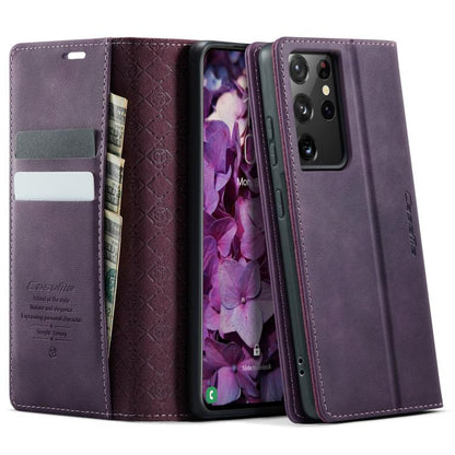 CaseMe 033 Calf Leather Lining Microfibre RFID Blocking Phone Case, For Samsung Galaxy S22 5G, For Samsung Galaxy S21 FE 5G, For Samsung Galaxy S21 5G, For Samsung Galaxy S21+ 5G, For Samsung Galaxy S21 Ultra 5G, For Samsung Galaxy Note20 Ultra        ...