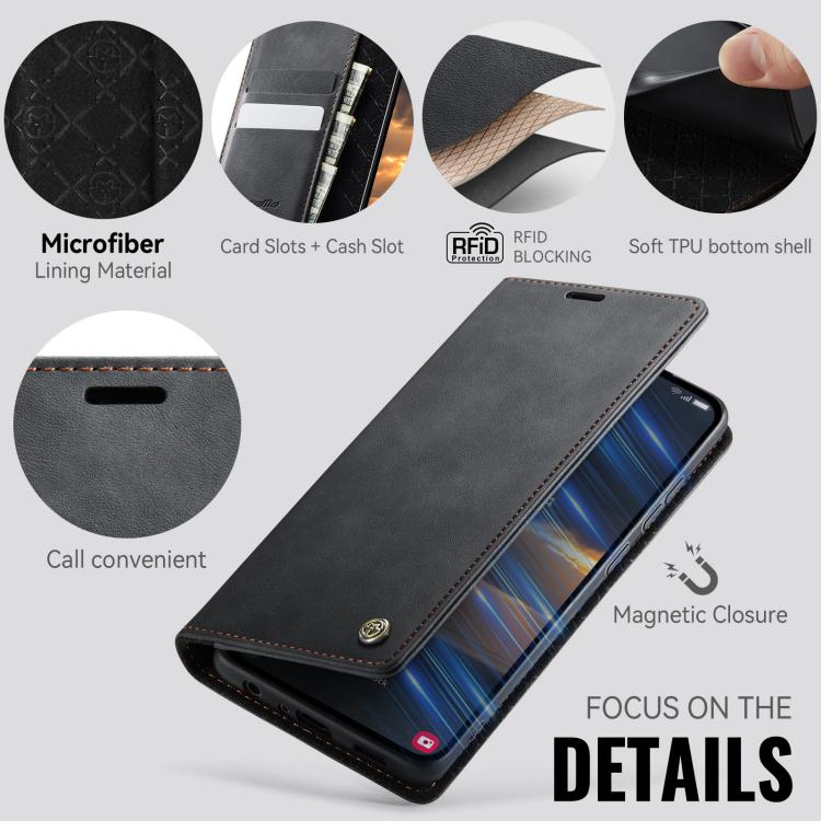 CaseMe 033 Calf Leather Lining Microfibre RFID Blocking Phone Case, For Samsung Galaxy A52 / A52s 5G, For Samsung Galaxy A50s / A30s
