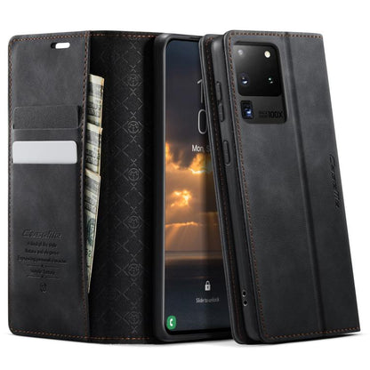 CaseMe 033 Calf Leather Lining Microfibre RFID Blocking Phone Case, For Samsung Galaxy S22 5G, For Samsung Galaxy S21 FE 5G, For Samsung Galaxy S21 5G, For Samsung Galaxy S21+ 5G, For Samsung Galaxy S21 Ultra 5G, For Samsung Galaxy Note20 Ultra        ...