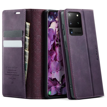 CaseMe 033 Calf Leather Lining Microfibre RFID Blocking Phone Case, For Samsung Galaxy S22 5G, For Samsung Galaxy S21 FE 5G, For Samsung Galaxy S21 5G, For Samsung Galaxy S21+ 5G, For Samsung Galaxy S21 Ultra 5G, For Samsung Galaxy Note20 Ultra        ...