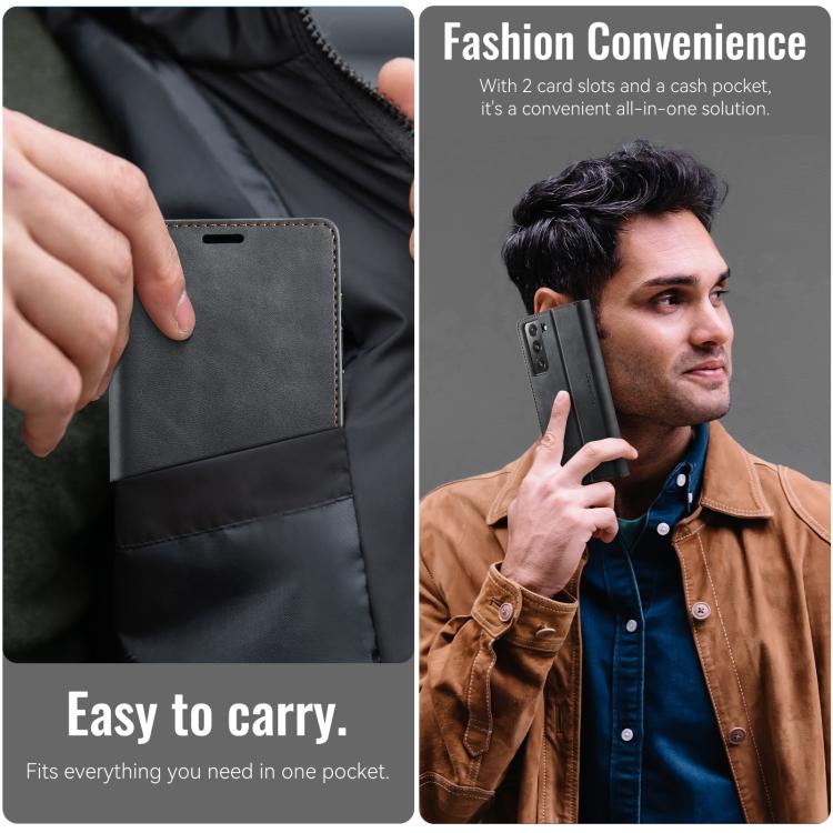 CaseMe 033 Calf Leather Lining Microfibre RFID Blocking Phone Case, For Samsung Galaxy S22 5G, For Samsung Galaxy S21 FE 5G, For Samsung Galaxy S21 5G, For Samsung Galaxy S21+ 5G, For Samsung Galaxy S21 Ultra 5G, For Samsung Galaxy Note20 Ultra        ...