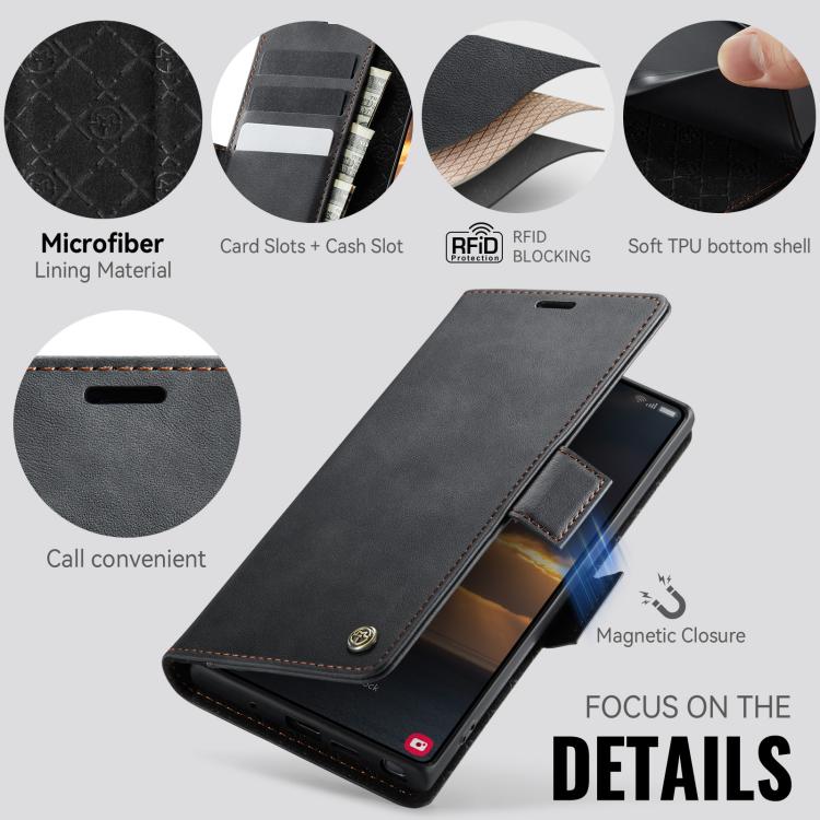 CaseMe 033 Calf Leather Lining Microfibre RFID Blocking Phone Case