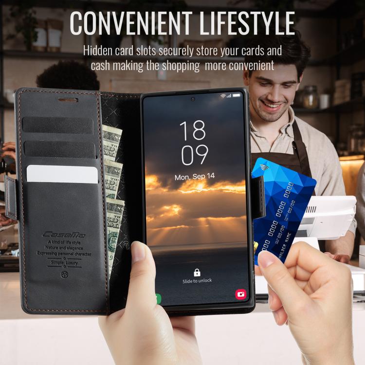 CaseMe 033 Calf Leather Lining Microfibre RFID Blocking Phone Case