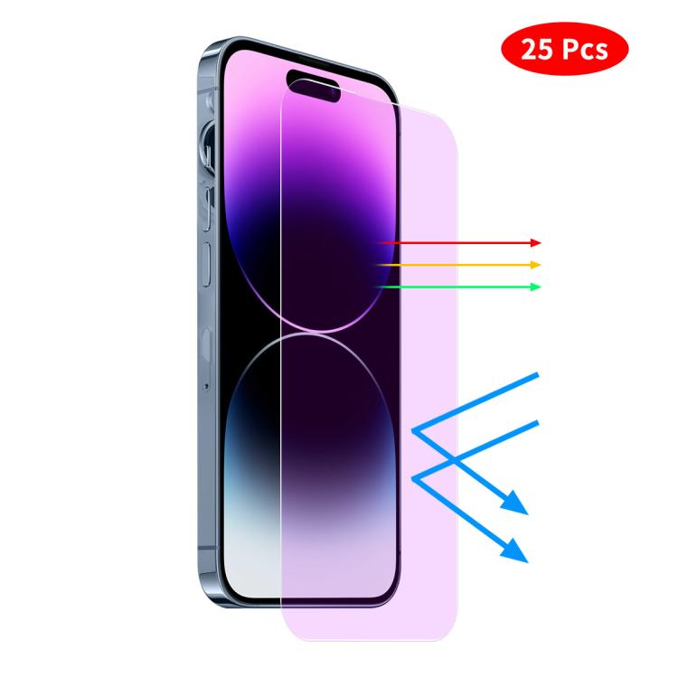 JUNSUNMAY 25pcs Anti-Blue Light Clear Tempered Glass Film