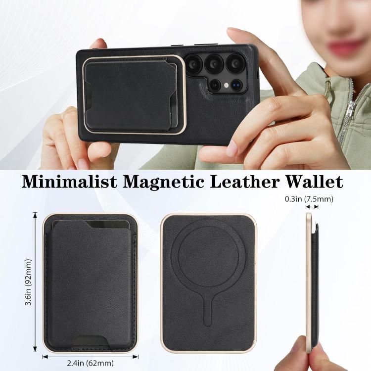 Kalebol Slim MagSafe Ring Magnetic Card Bag Leather Phone Case, For Samsung Galaxy S23 Ultra 5G, For Samsung Galaxy S23+ 5G, For Samsung Galaxy S23 5G, For Samsung Galaxy S22 Ultra 5G