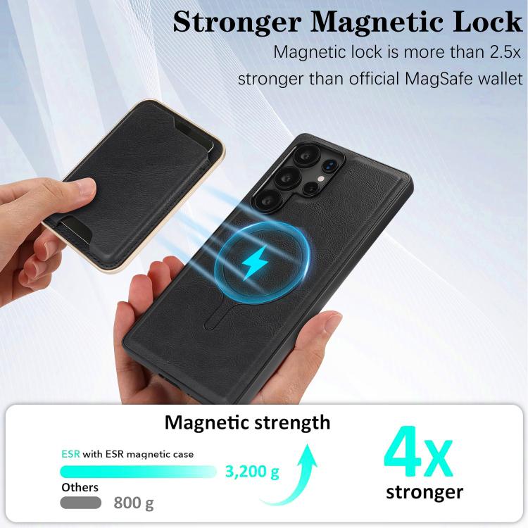 Kalebol Slim MagSafe Ring Magnetic Card Bag Leather Phone Case, For Samsung Galaxy S23 Ultra 5G, For Samsung Galaxy S23+ 5G, For Samsung Galaxy S23 5G, For Samsung Galaxy S22 Ultra 5G