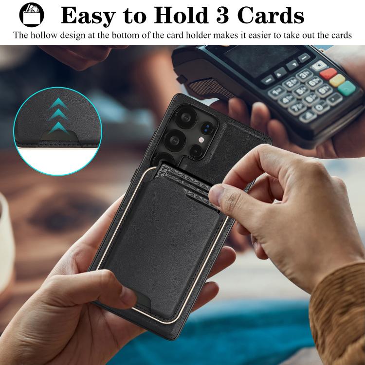 Kalebol Slim MagSafe Ring Magnetic Card Bag Leather Phone Case, For Samsung Galaxy S23 Ultra 5G, For Samsung Galaxy S23+ 5G, For Samsung Galaxy S23 5G, For Samsung Galaxy S22 Ultra 5G