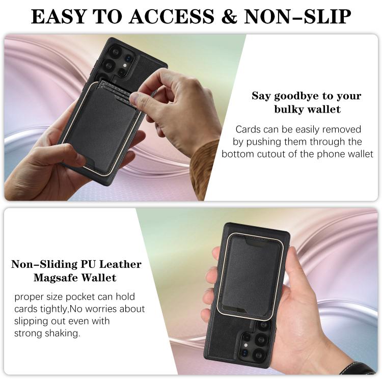 Kalebol Slim MagSafe Ring Magnetic Card Bag Leather Phone Case, For Samsung Galaxy S23 Ultra 5G, For Samsung Galaxy S23+ 5G, For Samsung Galaxy S23 5G, For Samsung Galaxy S22 Ultra 5G