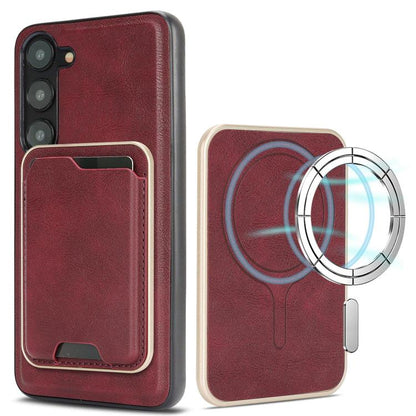 Kalebol Slim MagSafe Ring Magnetic Card Bag Leather Phone Case, For Samsung Galaxy S23 Ultra 5G, For Samsung Galaxy S23+ 5G, For Samsung Galaxy S23 5G, For Samsung Galaxy S22 Ultra 5G