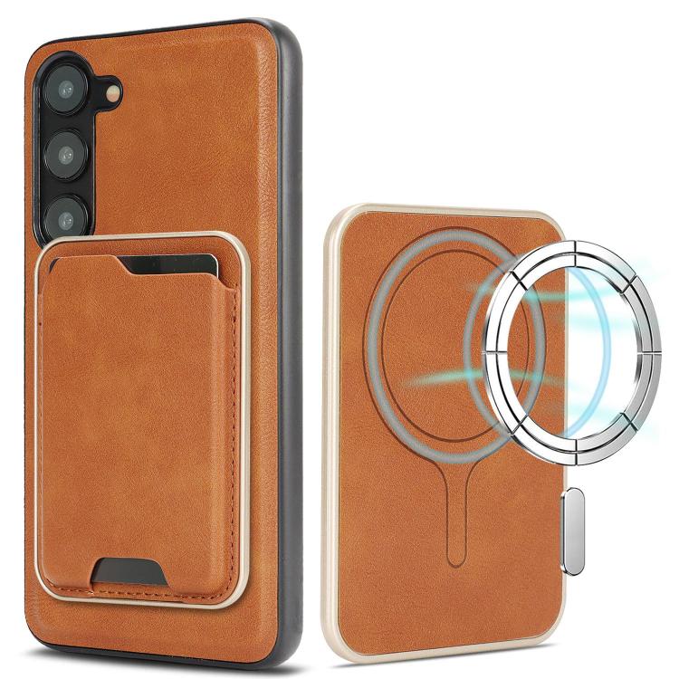 Kalebol Slim MagSafe Ring Magnetic Card Bag Leather Phone Case, For Samsung Galaxy S23 Ultra 5G, For Samsung Galaxy S23+ 5G, For Samsung Galaxy S23 5G, For Samsung Galaxy S22 Ultra 5G
