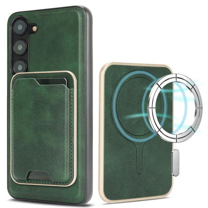 Kalebol Slim MagSafe Ring Magnetic Card Bag Leather Phone Case, For Samsung Galaxy S23 Ultra 5G, For Samsung Galaxy S23+ 5G, For Samsung Galaxy S23 5G, For Samsung Galaxy S22 Ultra 5G