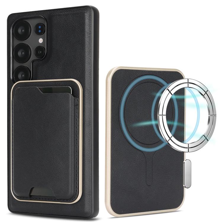 Kalebol Slim MagSafe Ring Magnetic Card Bag Leather Phone Case, For Samsung Galaxy S23 Ultra 5G, For Samsung Galaxy S23+ 5G, For Samsung Galaxy S23 5G, For Samsung Galaxy S22 Ultra 5G
