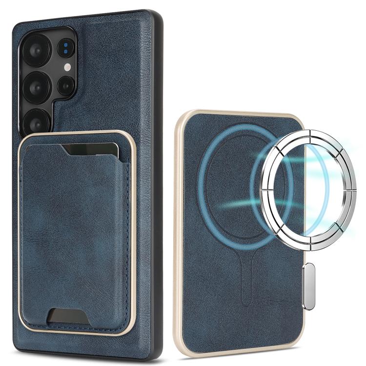 Kalebol Slim MagSafe Ring Magnetic Card Bag Leather Phone Case, For Samsung Galaxy S23 Ultra 5G, For Samsung Galaxy S23+ 5G, For Samsung Galaxy S23 5G, For Samsung Galaxy S22 Ultra 5G
