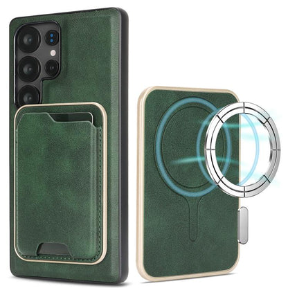 Kalebol Slim MagSafe Ring Magnetic Card Bag Leather Phone Case, For Samsung Galaxy S23 Ultra 5G, For Samsung Galaxy S23+ 5G, For Samsung Galaxy S23 5G, For Samsung Galaxy S22 Ultra 5G