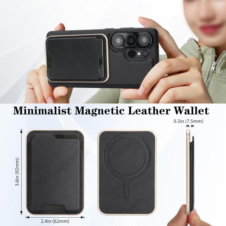 Kalebol Slim MagSafe Ring Magnetic Card Bag Leather Phone Case, For Samsung Galaxy S26 Ultra 5G, For Samsung Galaxy S25 Edge 5G, For Samsung Galaxy S25 5G, For Samsung Galaxy S25+ 5G, For Samsung Galaxy S25 Ultra 5G, For Samsung Galaxy S24 Ultra 5G    ...