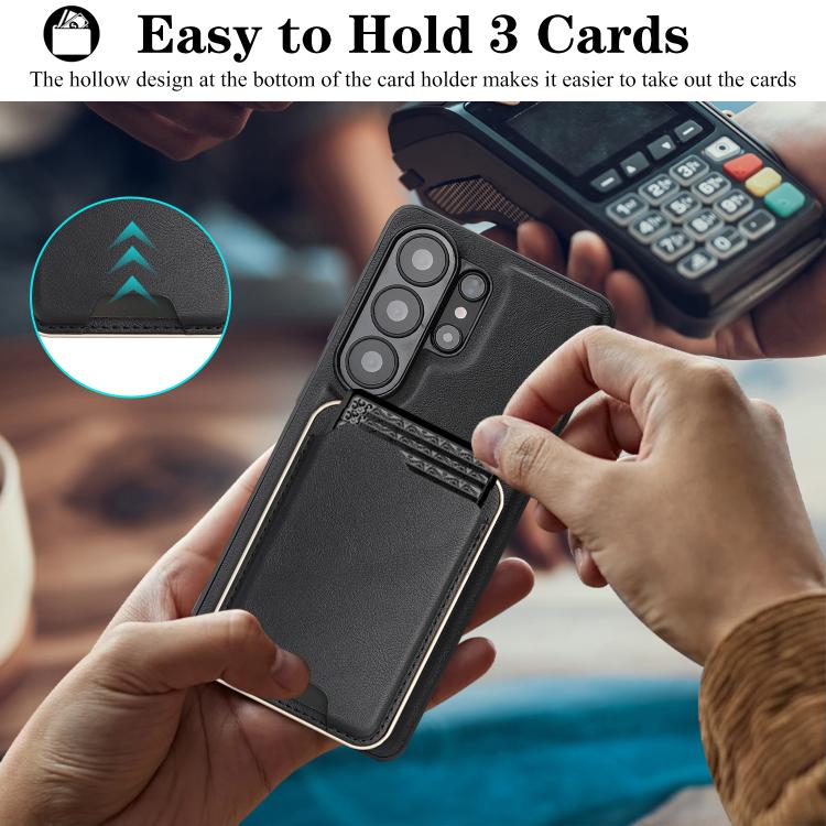 Kalebol Slim MagSafe Ring Magnetic Card Bag Leather Phone Case, For Samsung Galaxy S26 Ultra 5G, For Samsung Galaxy S25 Edge 5G, For Samsung Galaxy S25 5G, For Samsung Galaxy S25+ 5G, For Samsung Galaxy S25 Ultra 5G, For Samsung Galaxy S24 Ultra 5G    ...