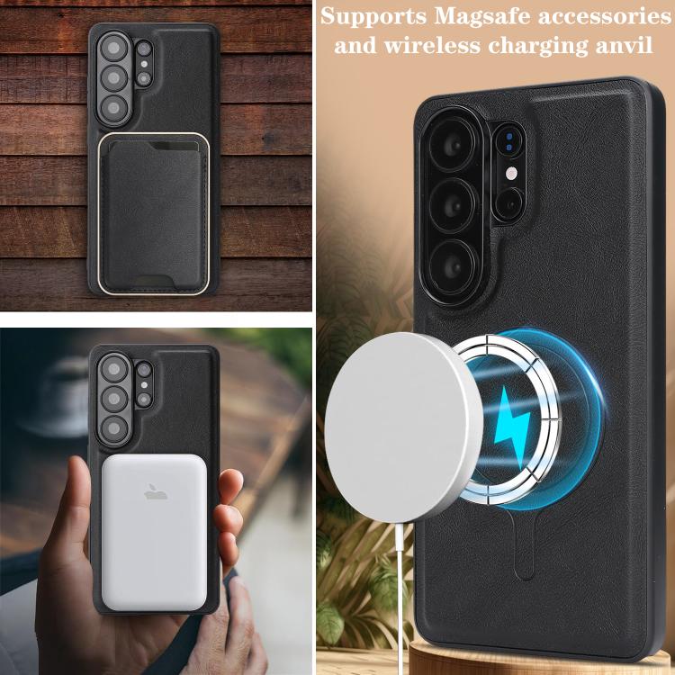 Kalebol Slim MagSafe Ring Magnetic Card Bag Leather Phone Case, For Samsung Galaxy S26 Ultra 5G, For Samsung Galaxy S25 Edge 5G, For Samsung Galaxy S25 5G, For Samsung Galaxy S25+ 5G, For Samsung Galaxy S25 Ultra 5G, For Samsung Galaxy S24 Ultra 5G    ...