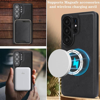 Kalebol Slim MagSafe Ring Magnetic Card Bag Leather Phone Case, For Samsung Galaxy S26 Ultra 5G, For Samsung Galaxy S25 Edge 5G, For Samsung Galaxy S25 5G, For Samsung Galaxy S25+ 5G, For Samsung Galaxy S25 Ultra 5G, For Samsung Galaxy S24 Ultra 5G    ...