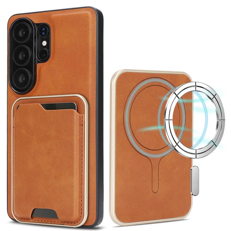 Kalebol Slim MagSafe Ring Magnetic Card Bag Leather Phone Case, For Samsung Galaxy S26 Ultra 5G, For Samsung Galaxy S25 Edge 5G, For Samsung Galaxy S25 5G, For Samsung Galaxy S25+ 5G, For Samsung Galaxy S25 Ultra 5G, For Samsung Galaxy S24 Ultra 5G    ...