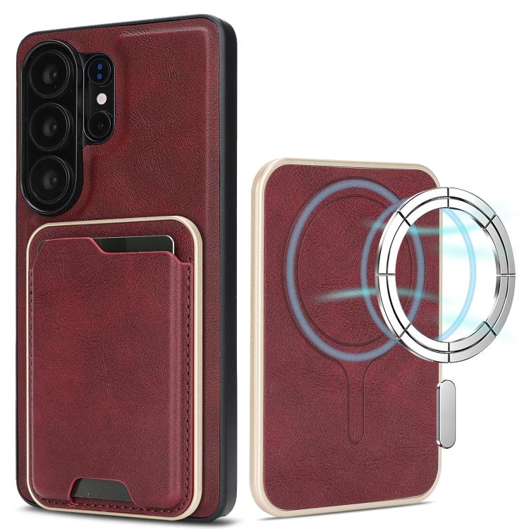 Kalebol Slim MagSafe Ring Magnetic Card Bag Leather Phone Case, For Samsung Galaxy S26 Ultra 5G, For Samsung Galaxy S25 Edge 5G, For Samsung Galaxy S25 5G, For Samsung Galaxy S25+ 5G, For Samsung Galaxy S25 Ultra 5G, For Samsung Galaxy S24 Ultra 5G    ...