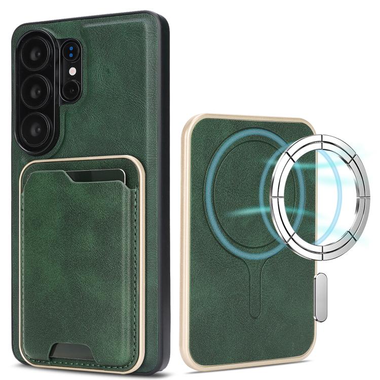 Kalebol Slim MagSafe Ring Magnetic Card Bag Leather Phone Case, For Samsung Galaxy S26 Ultra 5G, For Samsung Galaxy S25 Edge 5G, For Samsung Galaxy S25 5G, For Samsung Galaxy S25+ 5G, For Samsung Galaxy S25 Ultra 5G, For Samsung Galaxy S24 Ultra 5G    ...