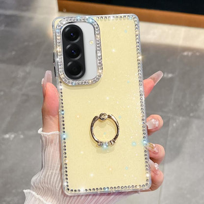 Rhinestone Glitter TPU Ring Holder Anti-fall Phone Case, For Samsung Galaxy S26+ 5G, For Samsung Galaxy S26 Ultra 5G, For Samsung Galaxy S26 5G, For Samsung Galaxy A07 5G, For Samsung Galaxy A17 5G, For Samsung Galaxy A56 5G, For Samsung Galaxy A26 5G ...