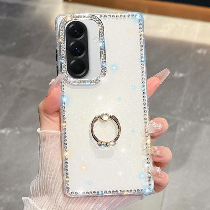 Rhinestone Glitter TPU Ring Holder Anti-fall Phone Case, For Samsung Galaxy S26+ 5G, For Samsung Galaxy S26 Ultra 5G, For Samsung Galaxy S26 5G, For Samsung Galaxy A07 5G, For Samsung Galaxy A17 5G, For Samsung Galaxy A56 5G, For Samsung Galaxy A26 5G ...