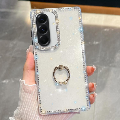 Rhinestone Glitter TPU Ring Holder Anti-fall Phone Case, For Samsung Galaxy S26+ 5G, For Samsung Galaxy S26 Ultra 5G, For Samsung Galaxy S26 5G, For Samsung Galaxy A07 5G, For Samsung Galaxy A17 5G, For Samsung Galaxy A56 5G, For Samsung Galaxy A26 5G ...