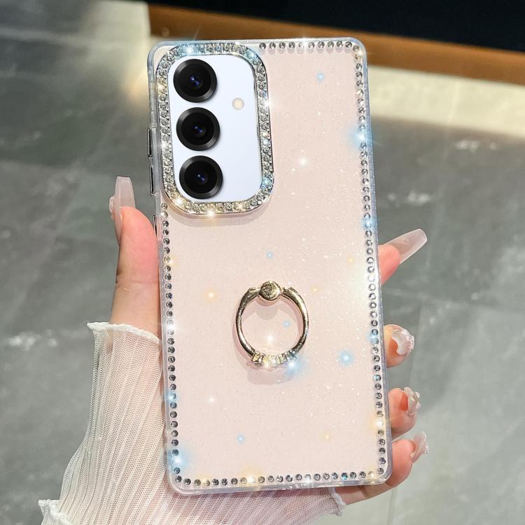 Rhinestone Glitter TPU Ring Holder Anti-fall Phone Case, For Samsung Galaxy S25 5G, For Samsung Galaxy S25+ 5G, For Samsung Galaxy S25 Ultra 5G, For Samsung Galaxy A16 5G, For Samsung Galaxy S24 FE 5G, For Samsung Galaxy A15 5G, For Samsung Galaxy A55 ...
