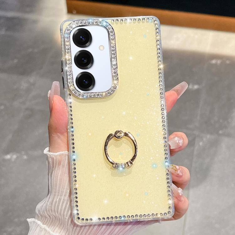Rhinestone Glitter TPU Ring Holder Anti-fall Phone Case, For Samsung Galaxy S25 5G, For Samsung Galaxy S25+ 5G, For Samsung Galaxy S25 Ultra 5G, For Samsung Galaxy A16 5G, For Samsung Galaxy S24 FE 5G, For Samsung Galaxy A15 5G, For Samsung Galaxy A55 ...
